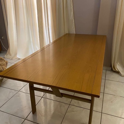 Silvestridis table used, wooden surface, minimal design