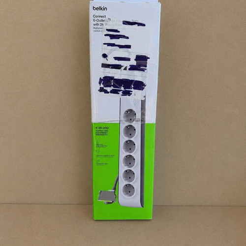 Belkin BSV603vf2M 6-Outlet Surge Protection Power Strip 2m