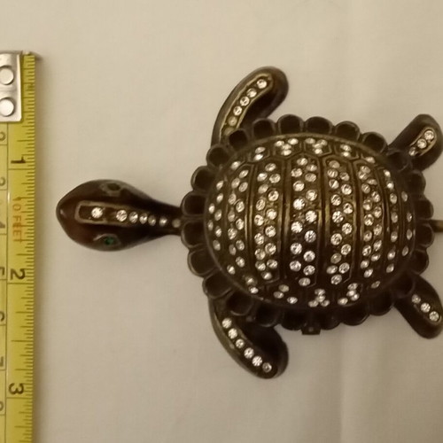 Bronze turtle used with rhinestones, decorative paperweight