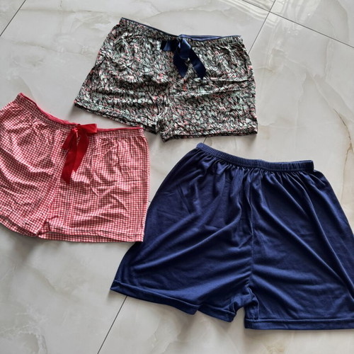Sleep shorts, set of 3, blue and multicolor