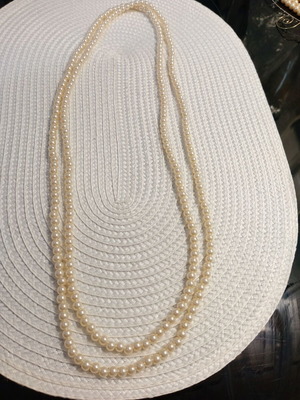 Pearl Necklace long, like new, 110 cm
