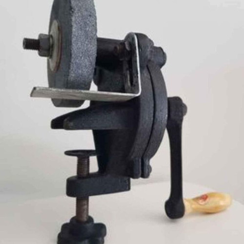 Grinding and sharpening whetstone hand-operated with bench mount new