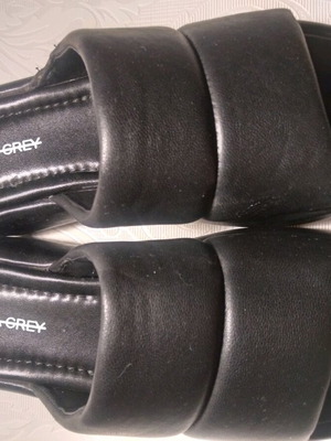 Leather platform sandals Rahya Grey like new, black, size 38