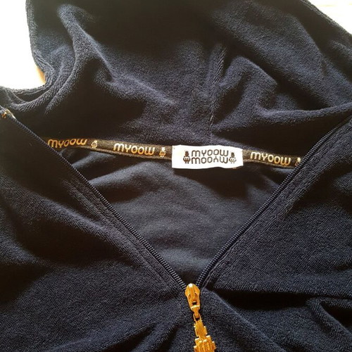MyMoo hoodie jacket used, blue with print