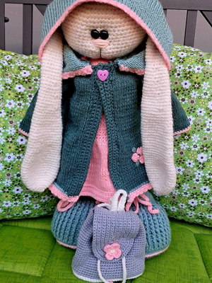 Handmade amigurumi bunny made to order with clothes