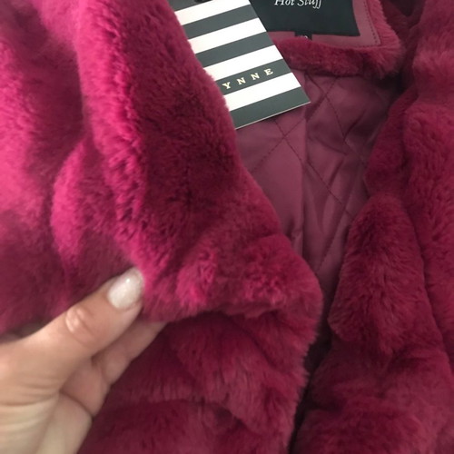 Lynne fur coat new, burgundy, size M