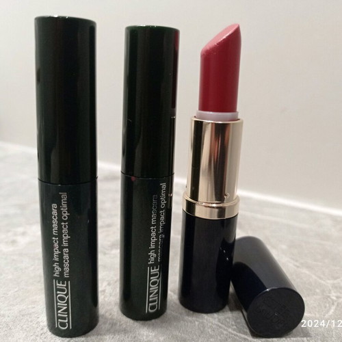 Mini mascara Clinique 2 pcs and Estee Lauder lipstick used
