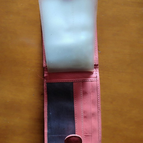 Pink leather small wallet new