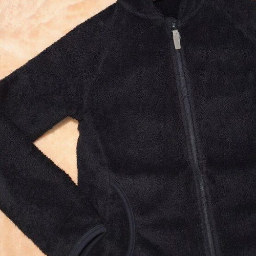 Black Hooded Fleece Thermal Zip-Up Jacket size S like new