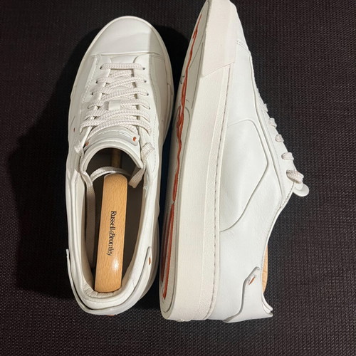 Santoni Leather Sneakers Men’s like new, size 44, creamy white
