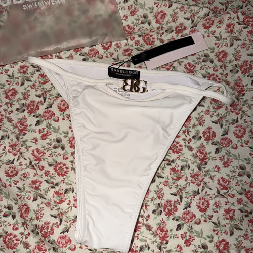 Bubblegun White Monokini Bottom New, Semi High Waisted with Opening