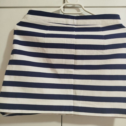 Skirt navy blue and white, size XS, used, zipper front