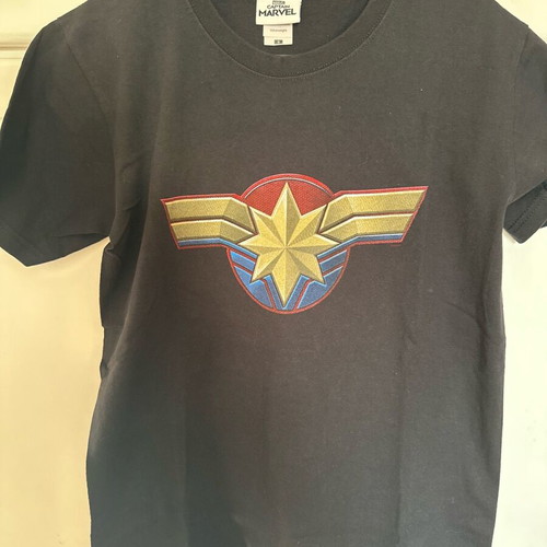 Marvel Captain Marvel T-shirt used, sizes S and L, black