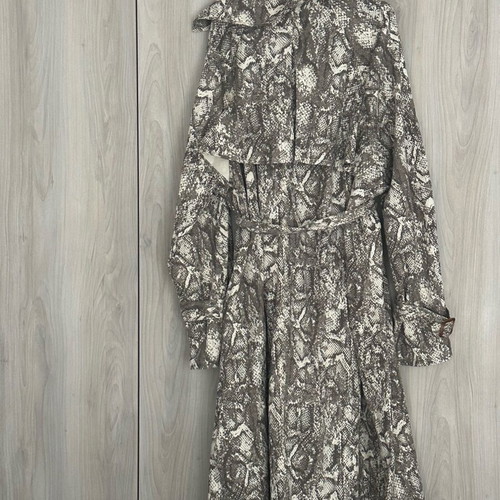 Trench coat snake print cotton new ASOS gray beige