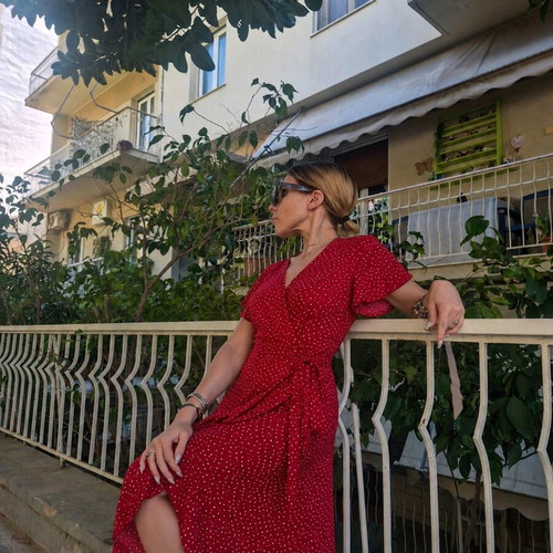 Spring dress used, red, size S
