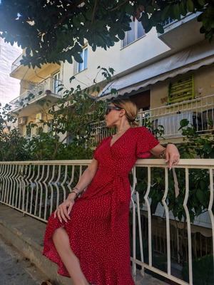 Spring dress used, red, size S