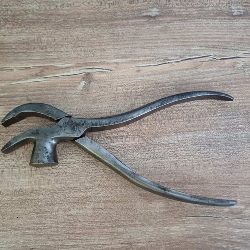 Vintage lasting pliers used cobbler tool for leather stretching and nail removal
