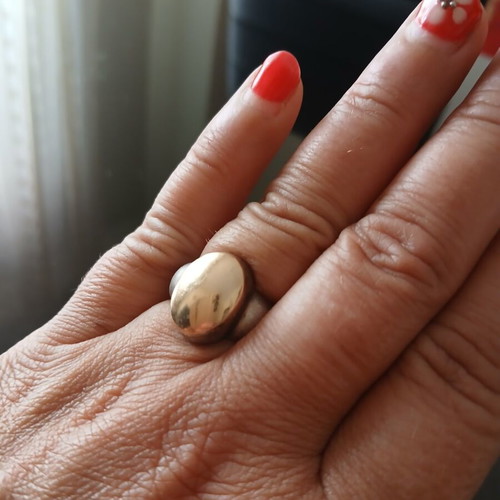 Ring 925 silver and 585 gold, 17 mm, like new