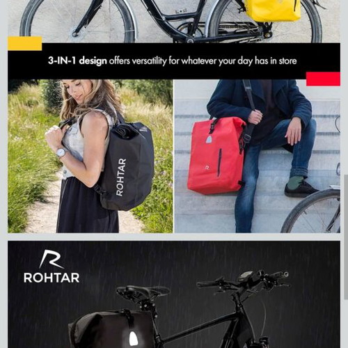 Waterproof backpack new, yellow for hiking and cycling