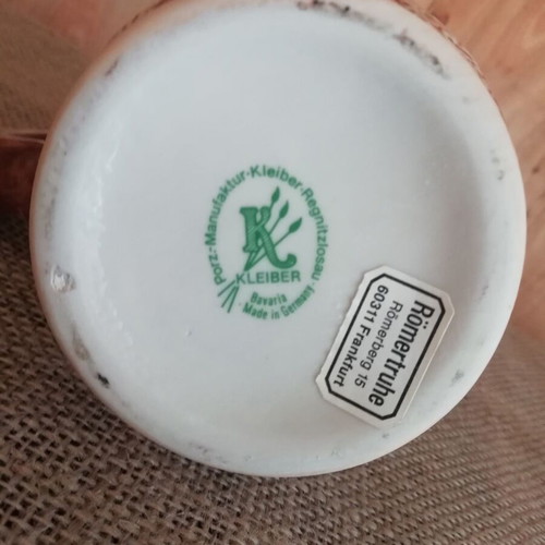 Kleiber ceramic beer mug vintage like new with metal lid