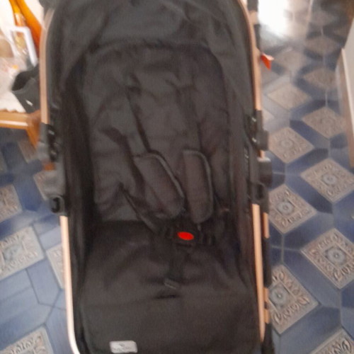 Lorelli Baby Stroller like new, black fabric with rose gold frame
