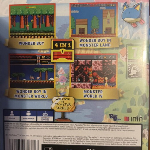 Wonderboy Collection for PlayStation 4 like new with 4 games