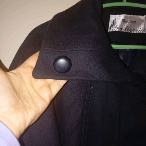 Stradivarius cape dark blue M-XL like new, 80% wool