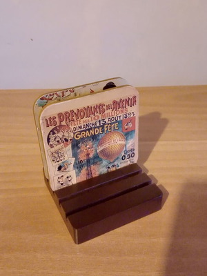 Wooden coaster holder used