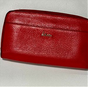 Δερμάτινο πορτοφόλι κόκκινο Kem