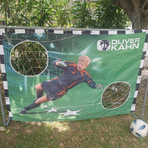 Oliver Kahn football goal with basketball hoop, assembled