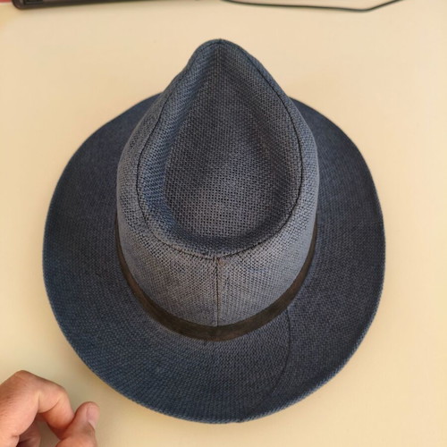 Unisex MG Hellas fedora hat size 58, black and blue, like new