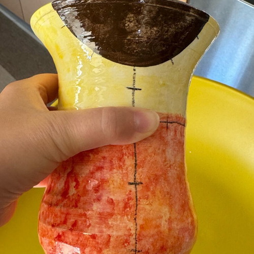 Decorative vase like new, unique alternative style, 15 cm