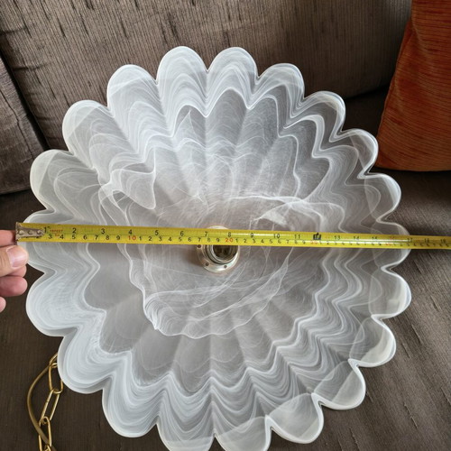 Vintage ceiling pendant light 45cm with swirl glass shade