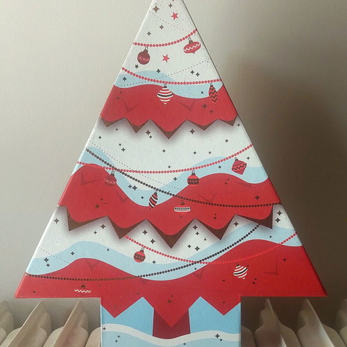 Christmas tree-shaped cardboard box