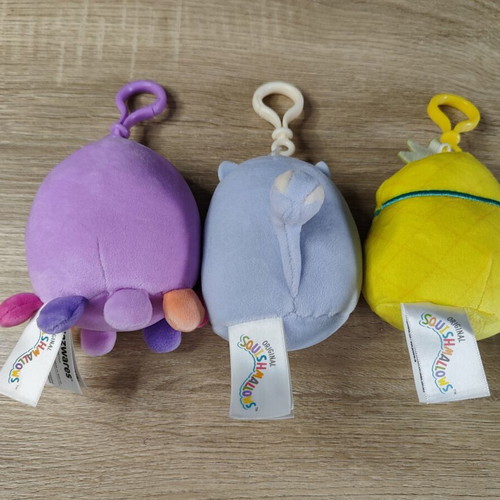 Squishmallows plush keychains set of 3 used, approx. 10 cm