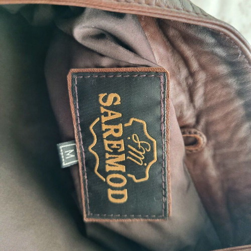 Men's jacket new, lamb leather, brown, size M