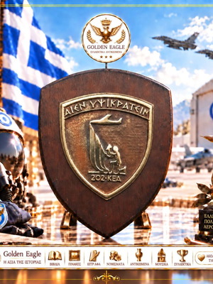 Πλακέτα θυρεός μπρούτζινη 202 ΚΕΑ από Κρατικό Εργοστάσιο Αεροσκαφών, Παλαιό Φάληρο