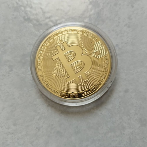 Collectible BTC Bitcoin gold color souvenir in capsule new