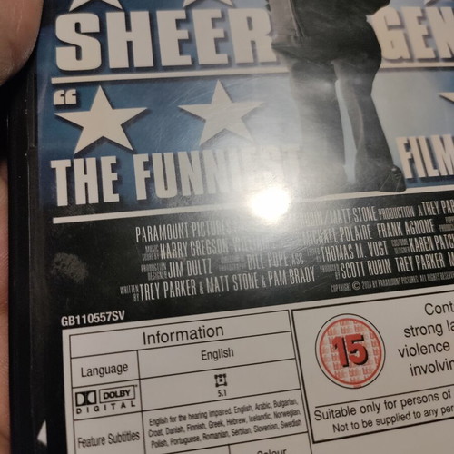 Team America World Police DVD used with Greek subtitles