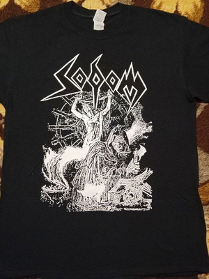 Sodom Victims of Death T-Shirt σαν καινούργιο, Gildan, μαύρο και άσπρο, M