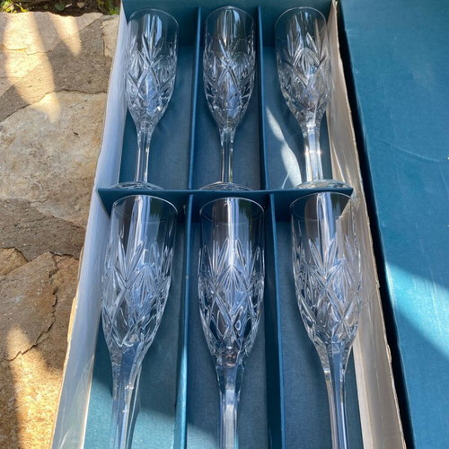 Bohemia crystal glasses new, set of 6 pieces