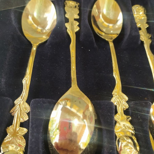 Gold-Plated Dessert Spoons Set of 6 Like New