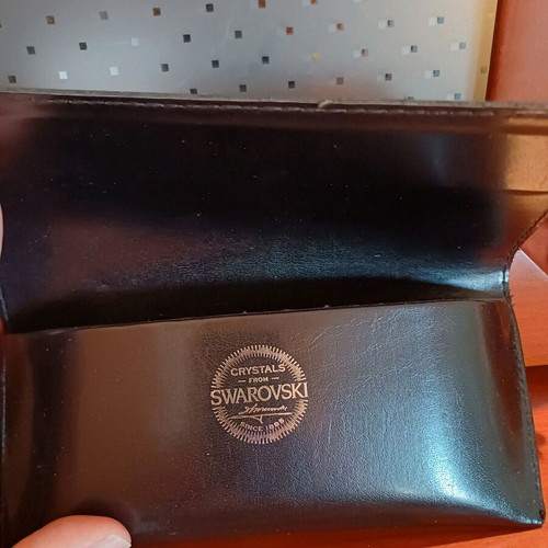 Swarovski glasses cleaning case and cloth new, black