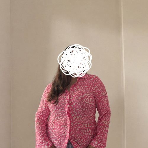 Animal Print Shirt used, pink, XL size