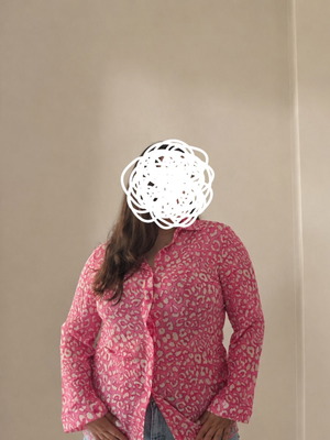 Animal Print Shirt used, pink, XL size