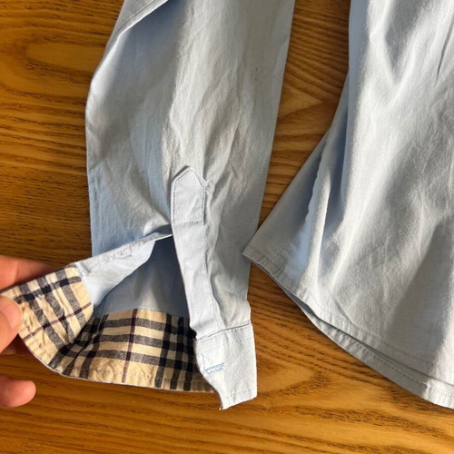 Burberry London women's shirt, vintage baby blue, slim fit