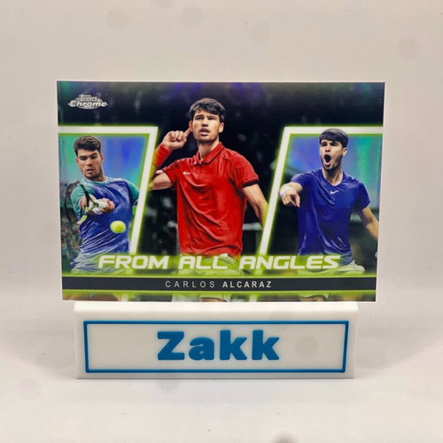 2025 Topps Chrome Tennis From All Angles Refractor #FAA-8 Carlos Alcaraz like new