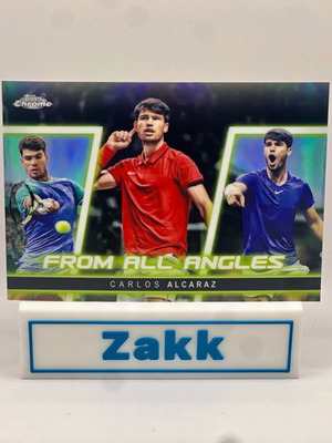 2025 Topps Chrome Tennis From All Angles Refractor #FAA-8 Carlos Alcaraz like new