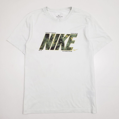 Nike FZ8038 Dri-Fit Camo men's cotton T-shirt, size M, white