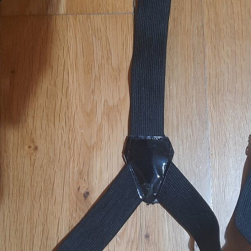Black and white checkered suspenders like new, adjustable